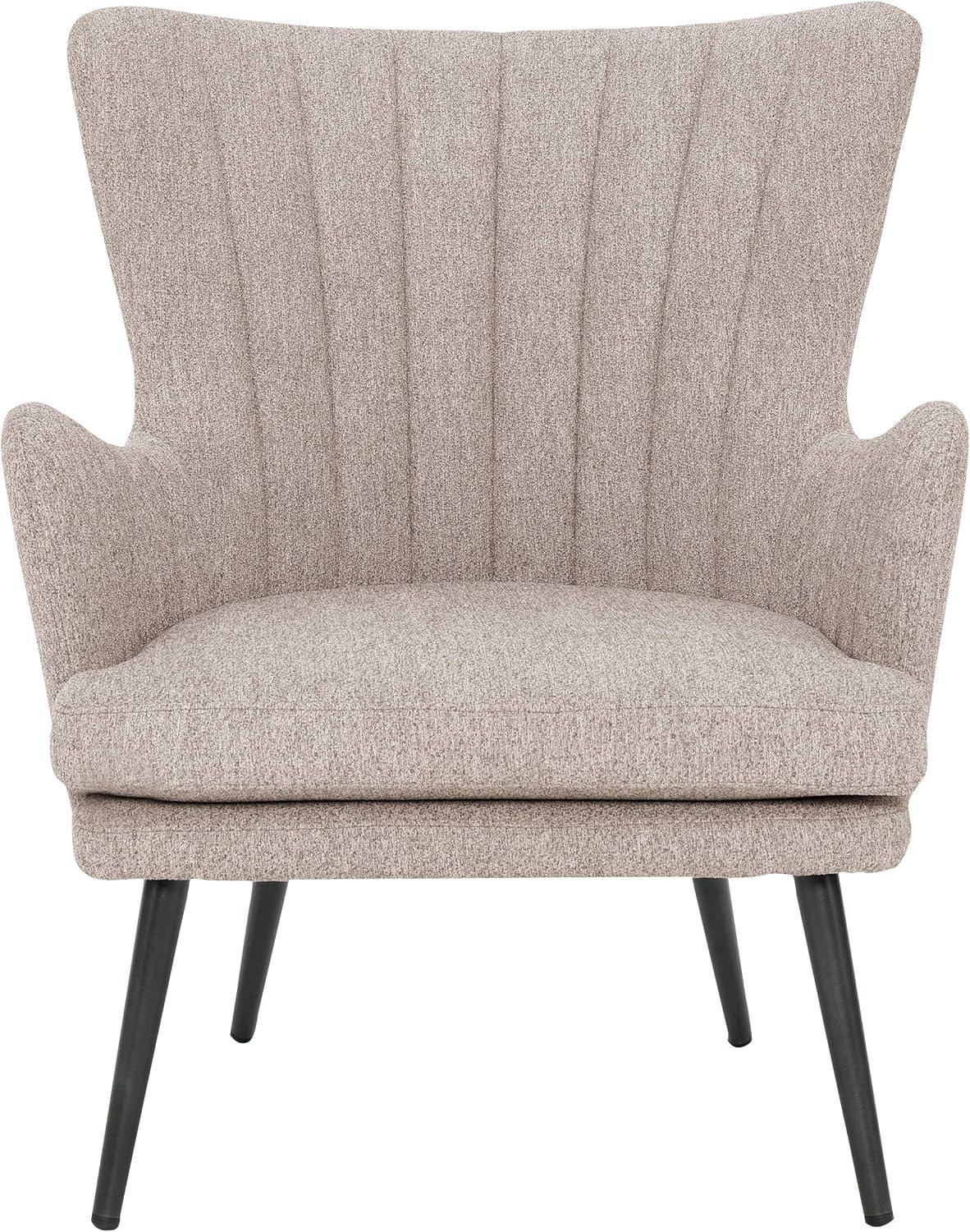 Jenson Accent Chair with Cappuccino Fabric and Grey Legs