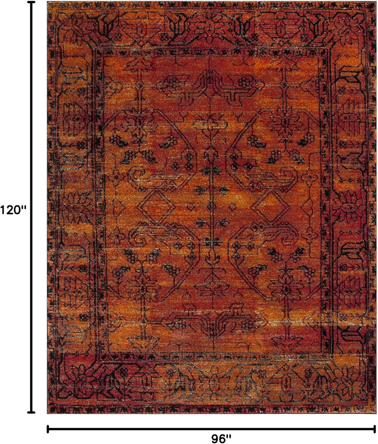 Vintage Hamadan VTH216 Power Loomed Area Rug - Orange - 8'x10' - Safavieh.