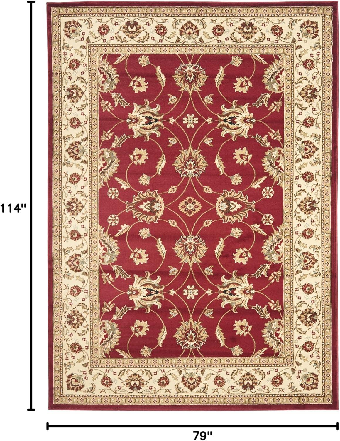 Lyndhurst LNH553 Power Loomed Area Rug - Red/Ivory - 6'7"x9'6" - Safavieh
