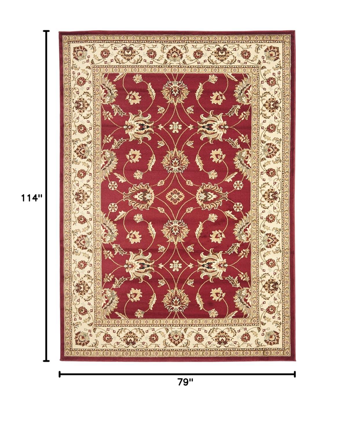 Lyndhurst LNH553 Power Loomed Area Rug - Red/Ivory - 6'7"x9'6" - Safavieh