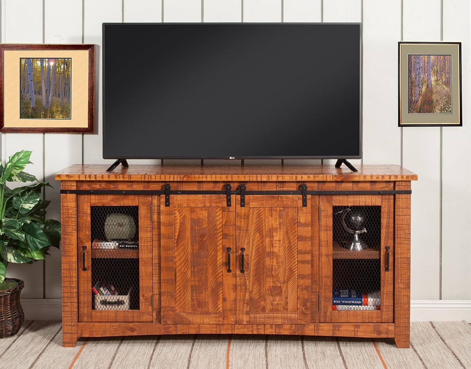 Omaha 65" Solid Wood TV Stand Honey Tobacco Finish - Martin Svensson Home