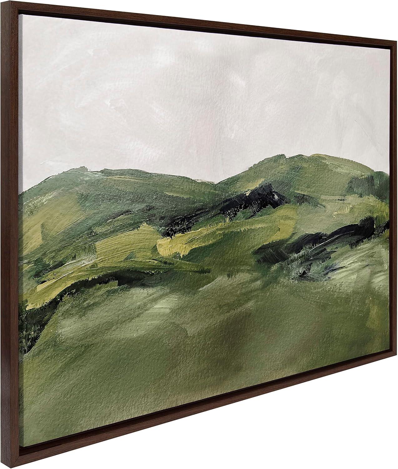 Sylvie Green Mountain Landscape Framed Canvas by Amy Lighthall - Kate & Laurel All Things Decor