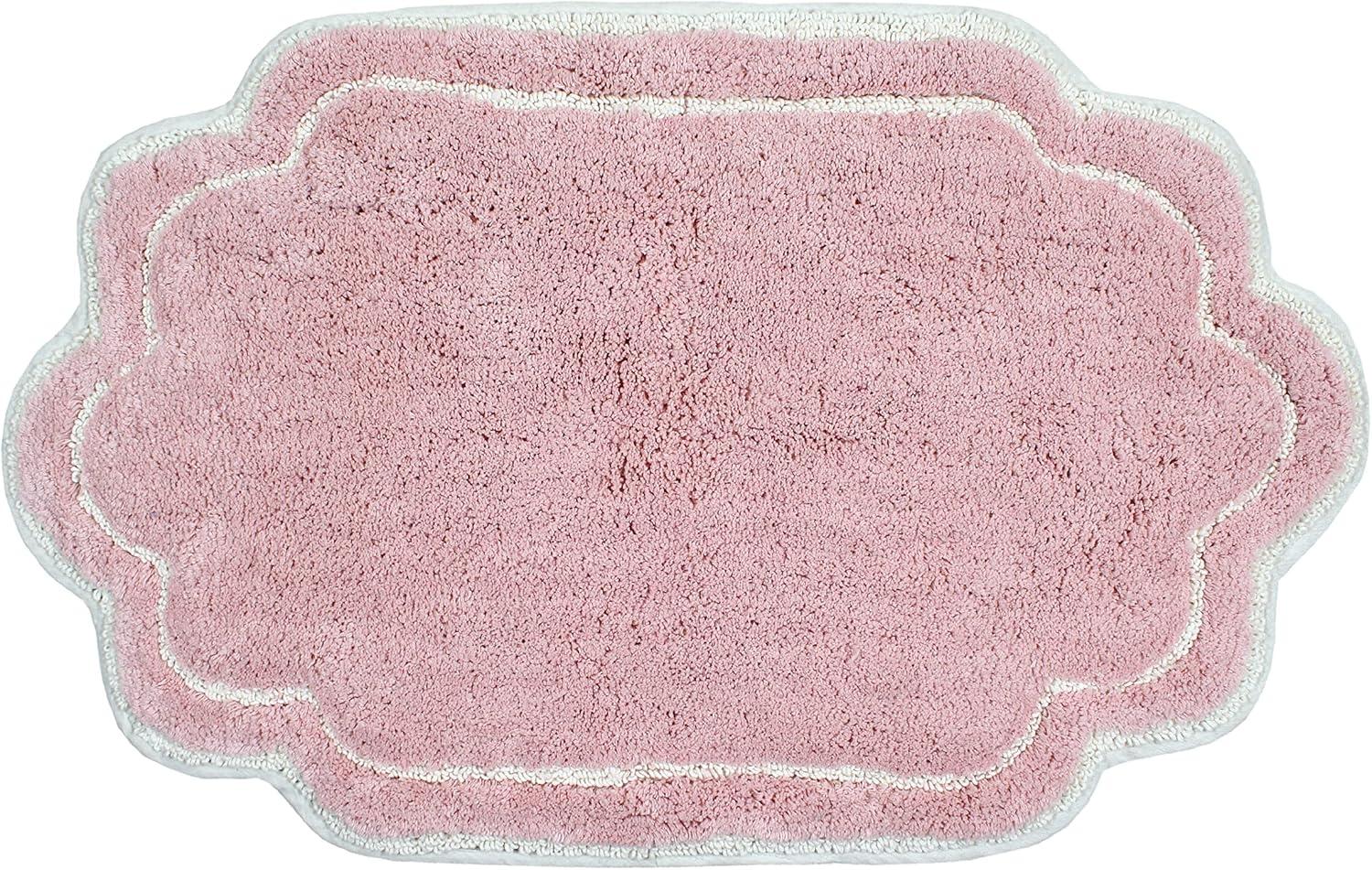 Home Weavers Inc Home Weavers Allure Collection Absorbent Cotton, Machine Washable and Dry Bath Rugs Pink 21"x34"