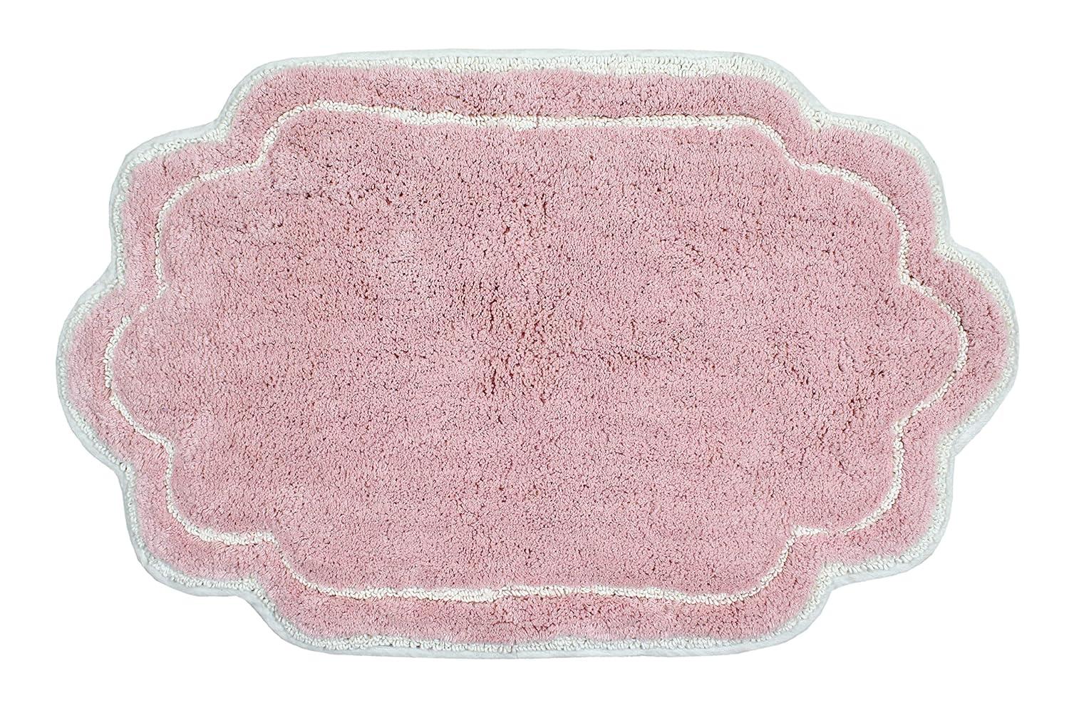 Home Weavers Inc Home Weavers Allure Collection Absorbent Cotton, Machine Washable and Dry Bath Rugs Pink 21"x34"
