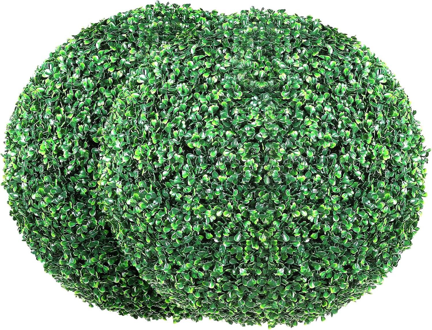 20'' Green Plastic Boxwood Topiary Balls with LED Lights