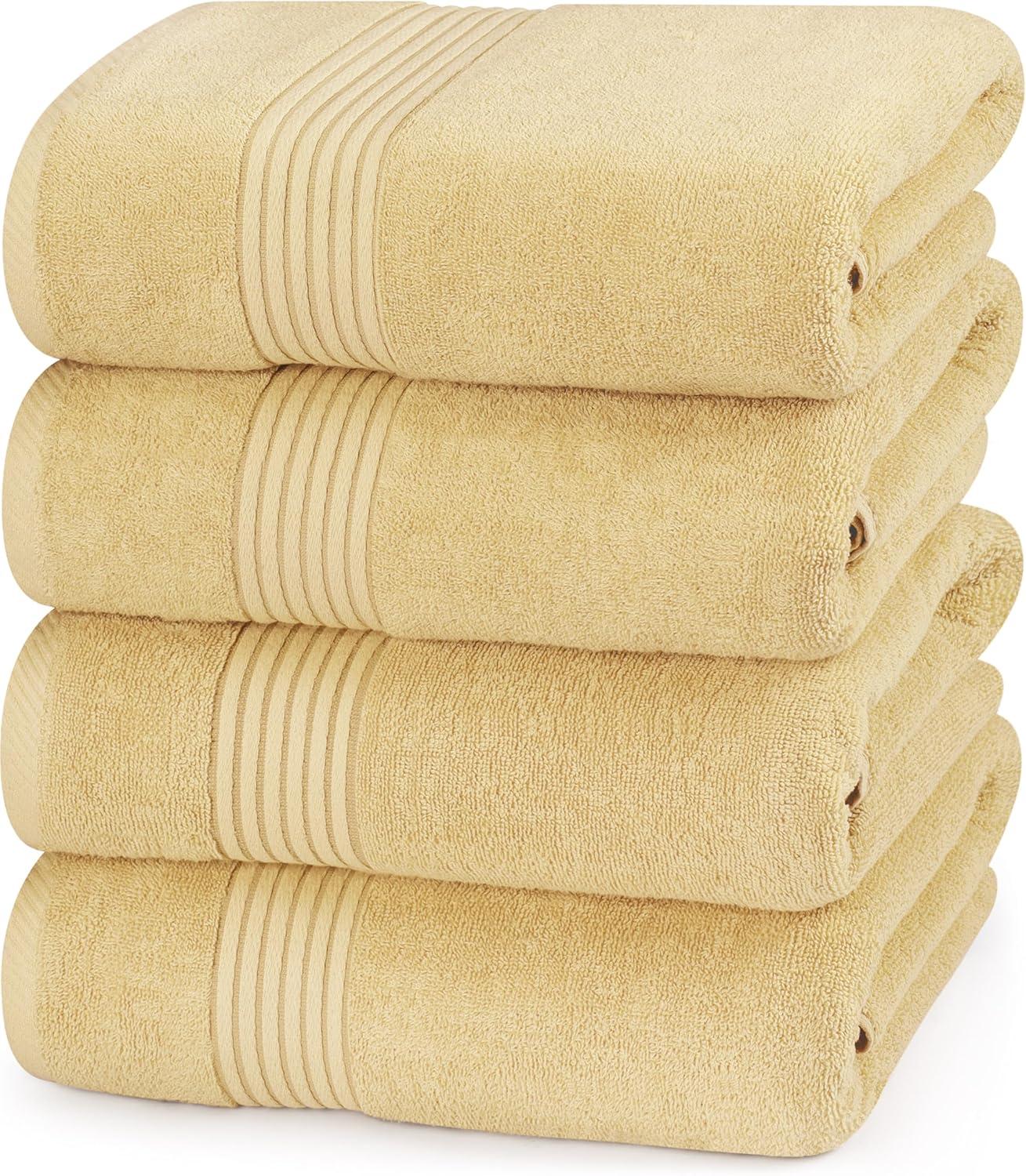Utopia Towels 4 Pack Bath Towels Set, 27 by 54 Inches, 100% Ring Spun Cotton, Quick Dry, Highly Absorbent, Soft Feel Towels, Perfect for Daily Use, Burgundy