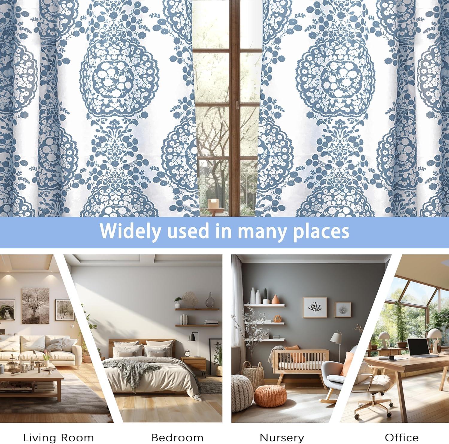 Silver Medallion Thermal Insulated Linen Blend Window Panels