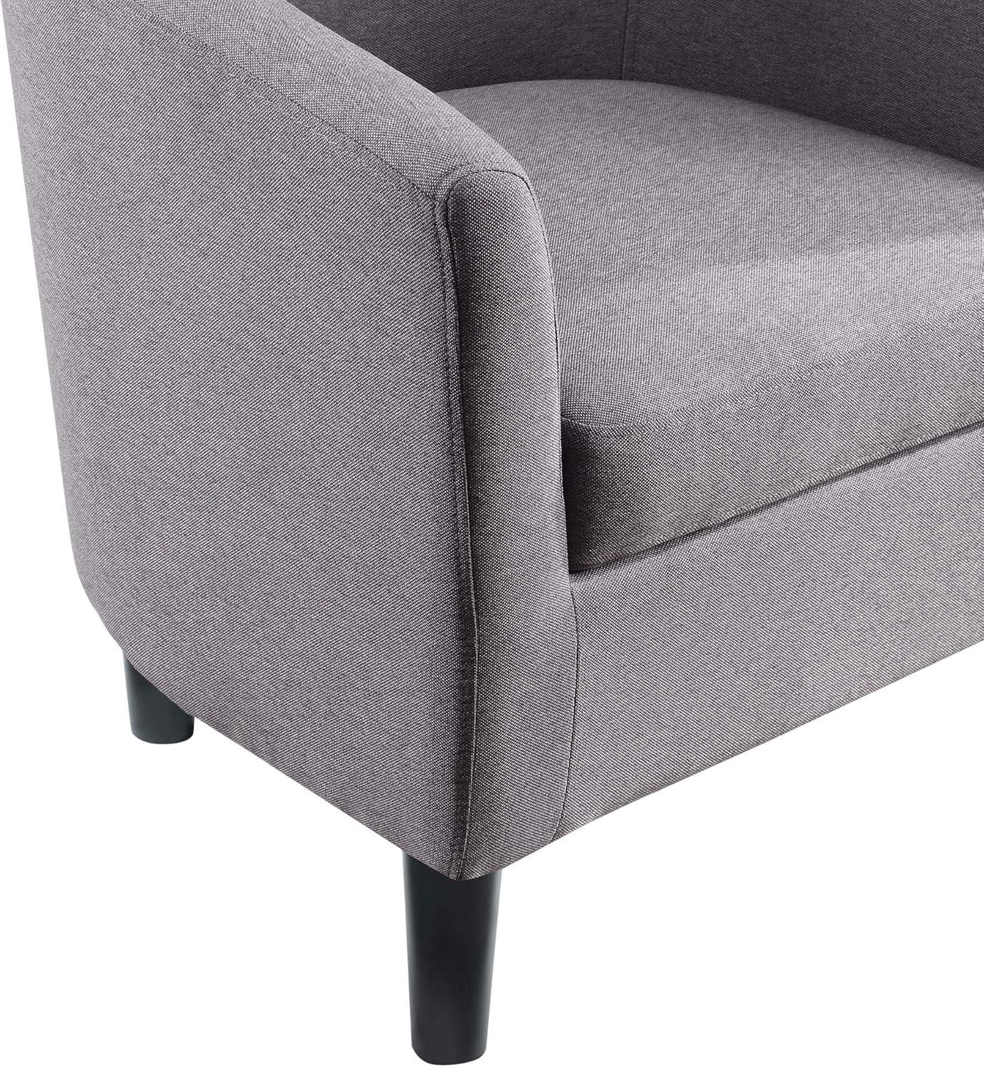 Convenience Concepts Take a Seat Churchill Accent Chair with Ottoman, Cement Gray Fabric