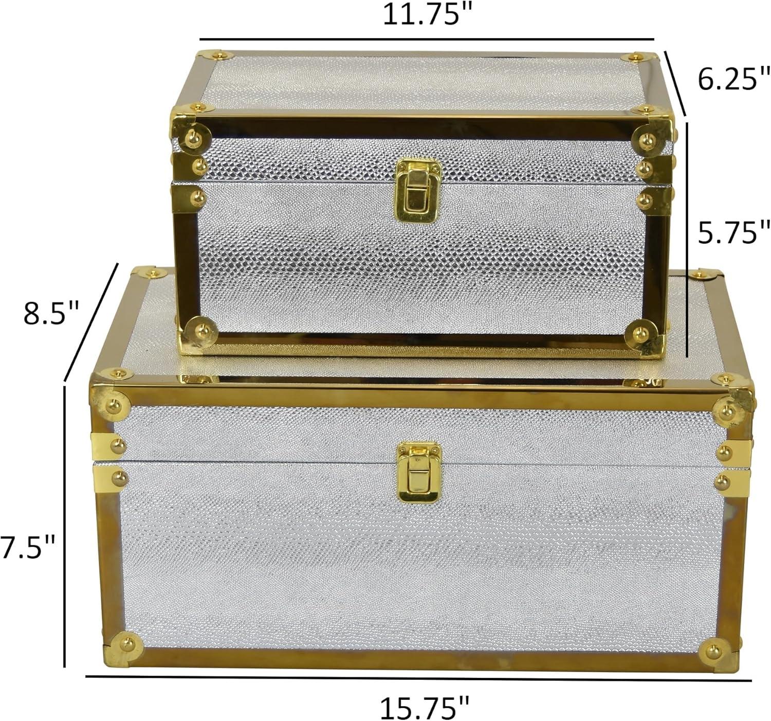 Benjara Jito Decorative Box Set of 2, Abstract Pattern