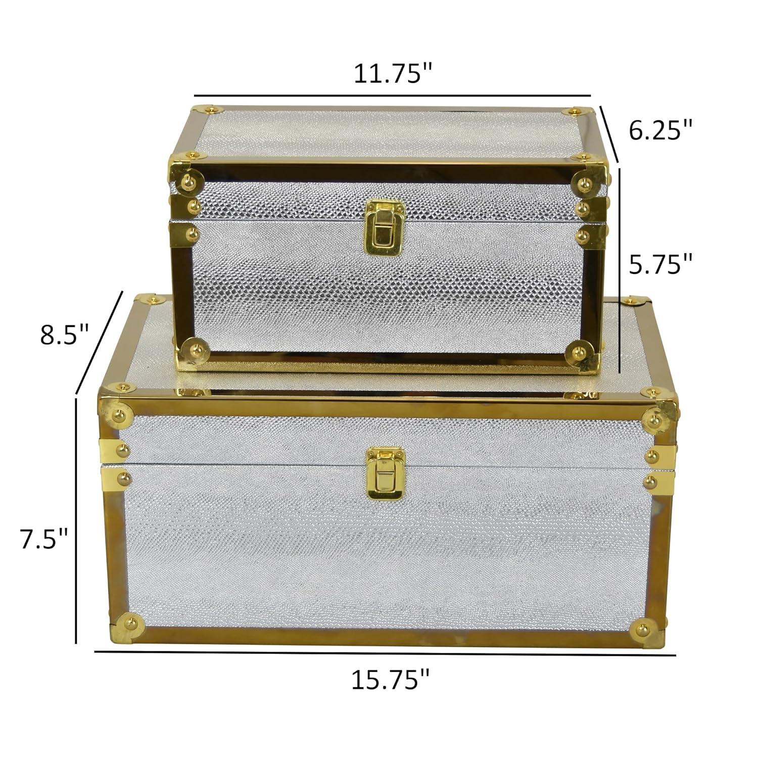 Benjara Jito Decorative Box Set of 2, Abstract Pattern