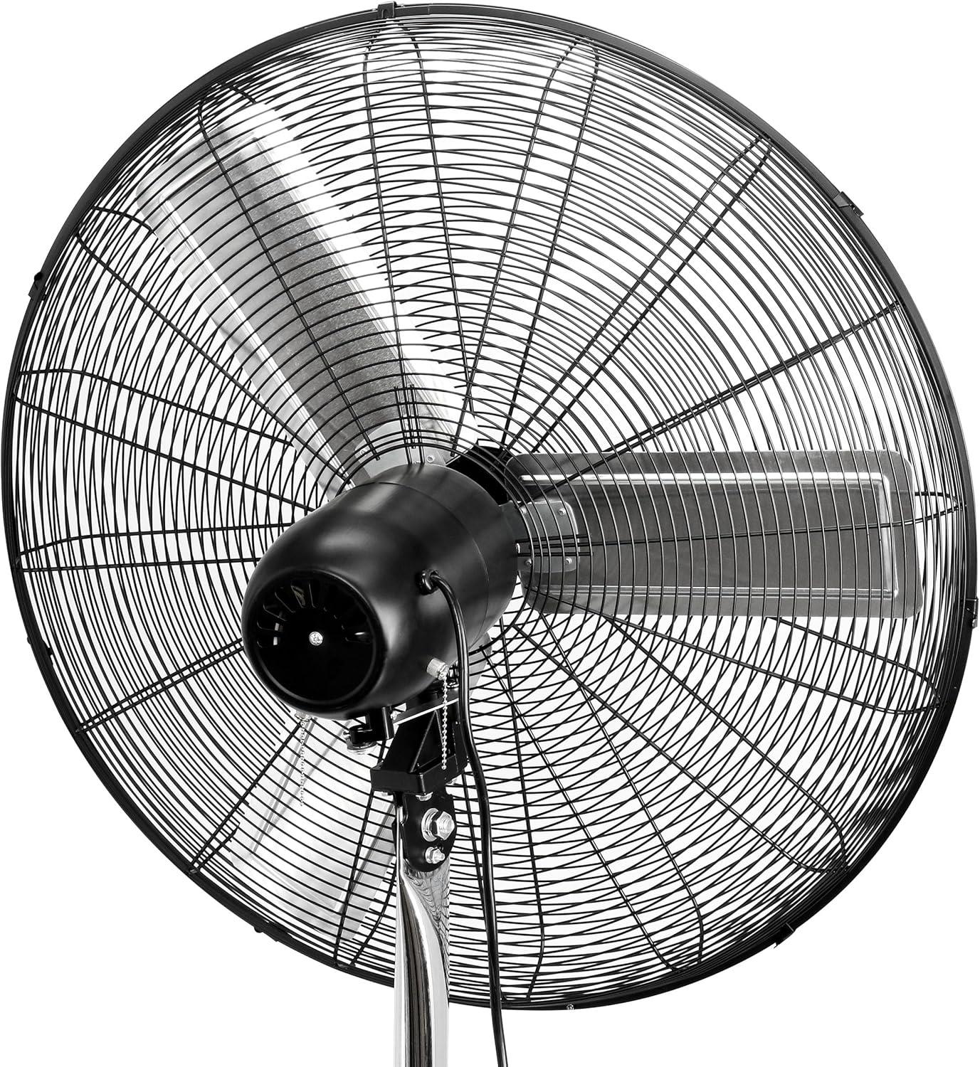 Vie Air 30 Inch Industrial Heavy Duty Pedestal Oscillating Metal Stand Fan