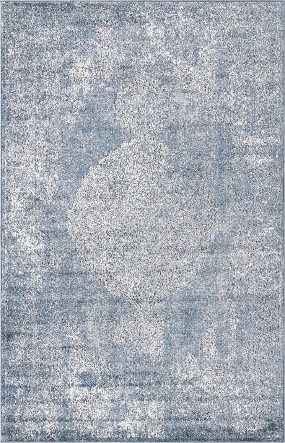 Unique Loom Portland Collection Area Rug - Woodburn (5' 1" x 8' Rectangle Blue/Ivory)