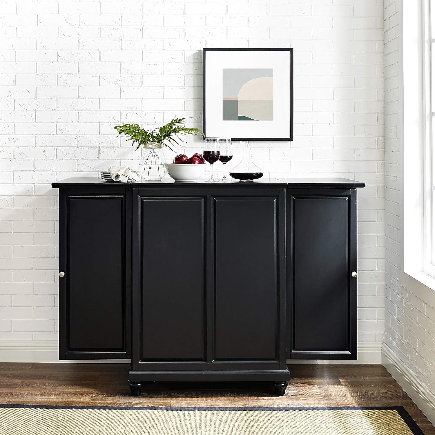 CAMBRIDGE EXPANDABLE BAR CABINET IN BLACK FINISH
