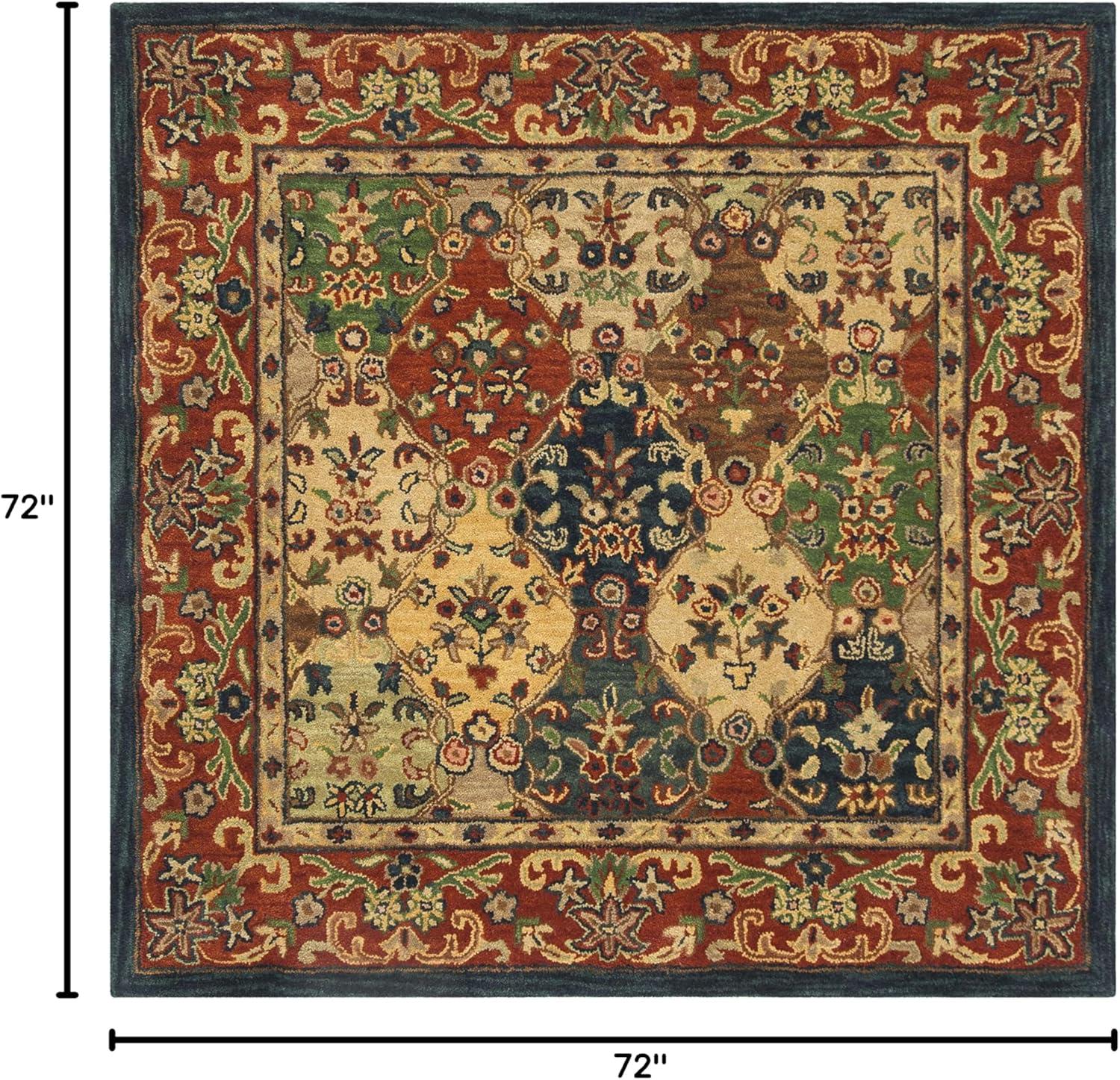 Heritage HG911 Hand Tufted Area Rug - Beige/Burgundy - 6'x6' - Safavieh.