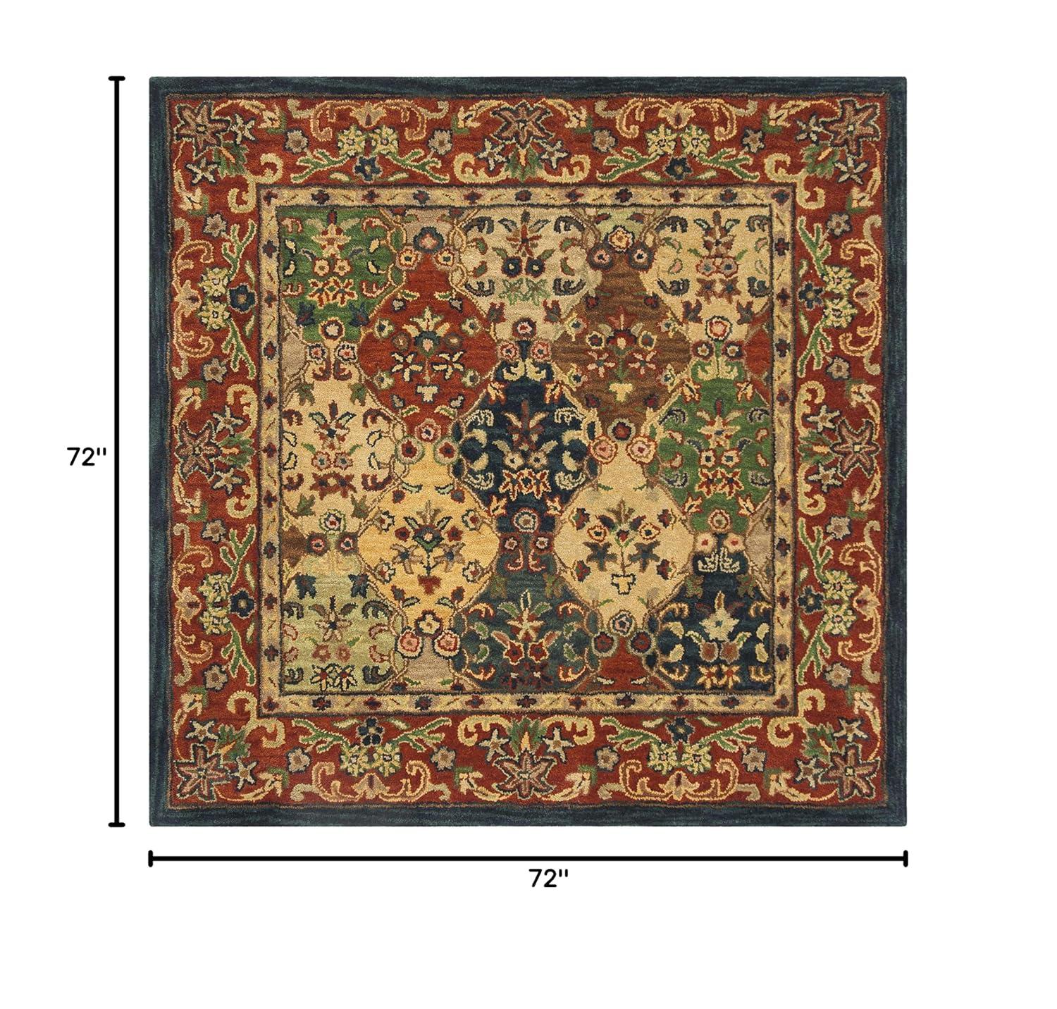 Heritage HG911 Hand Tufted Area Rug - Beige/Burgundy - 6'x6' - Safavieh.