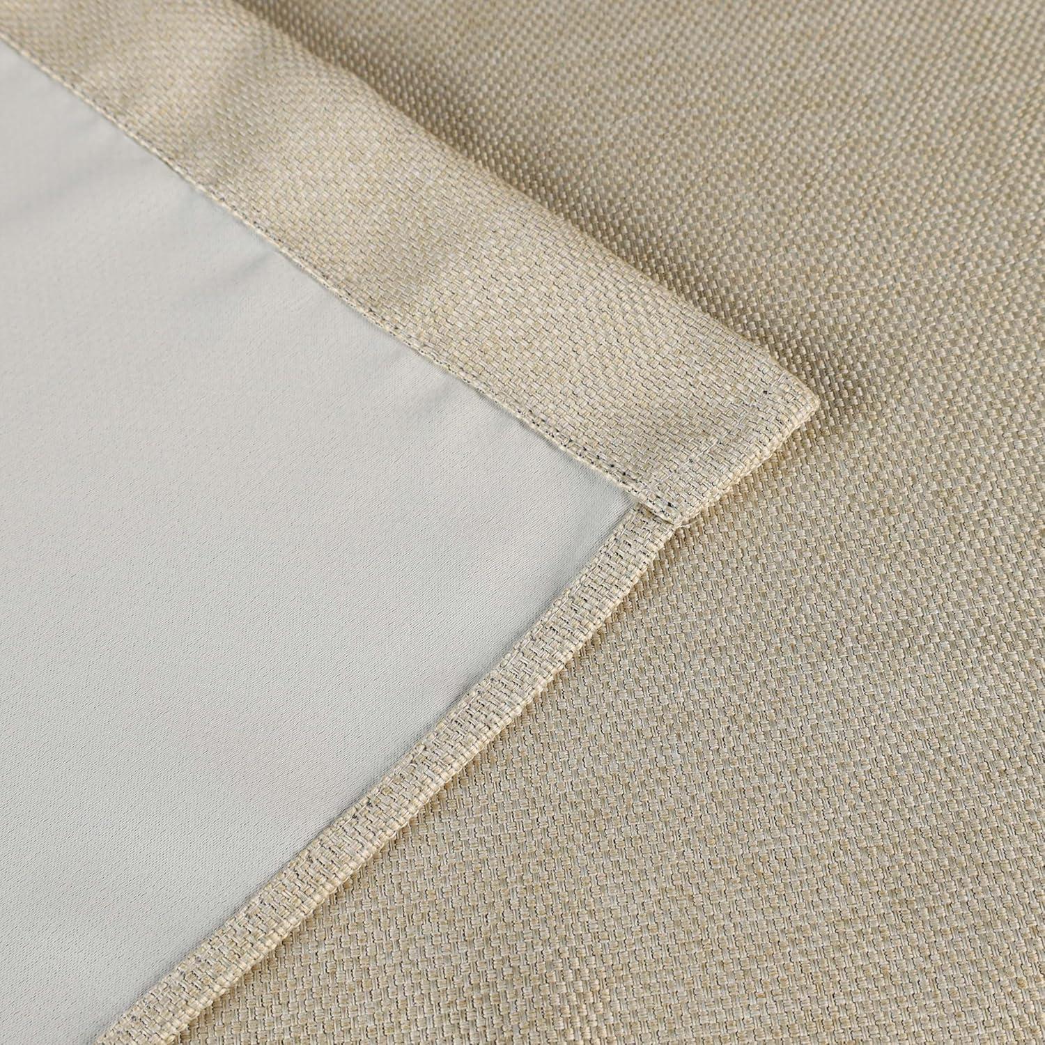 Superior Blackout Curtains, Insulated, Sun Blocking Curtain for Bedroom, Solid, Textured, Living Room Window, Thermal Woven, Jaxon Collection, Set of 2 Panels, Rod Pocket, 26" x 63", Beige