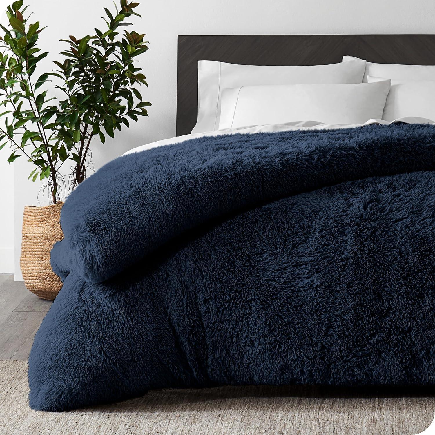 Bare Home Shaggy Fleece Plush Duvet Cover