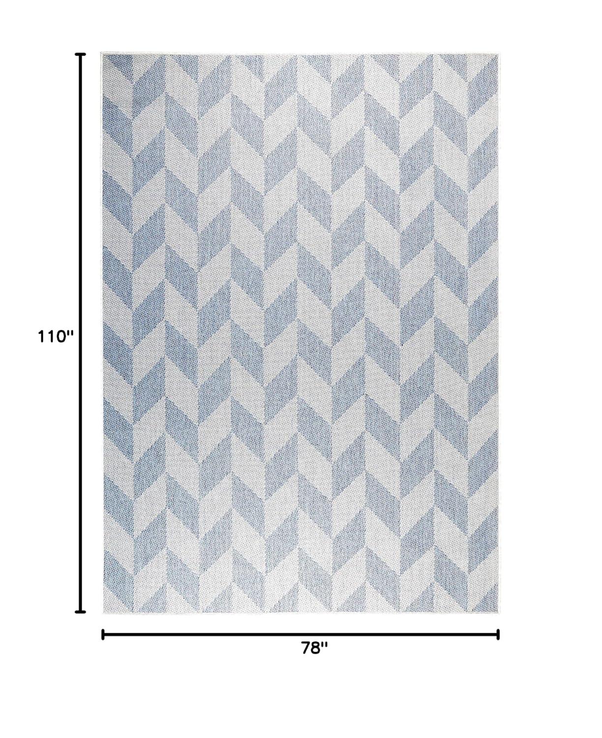 Nicole Miller New York Patio Country Calla Herringbone Indoor/Outdoor Area Rug, Blue/Grey
