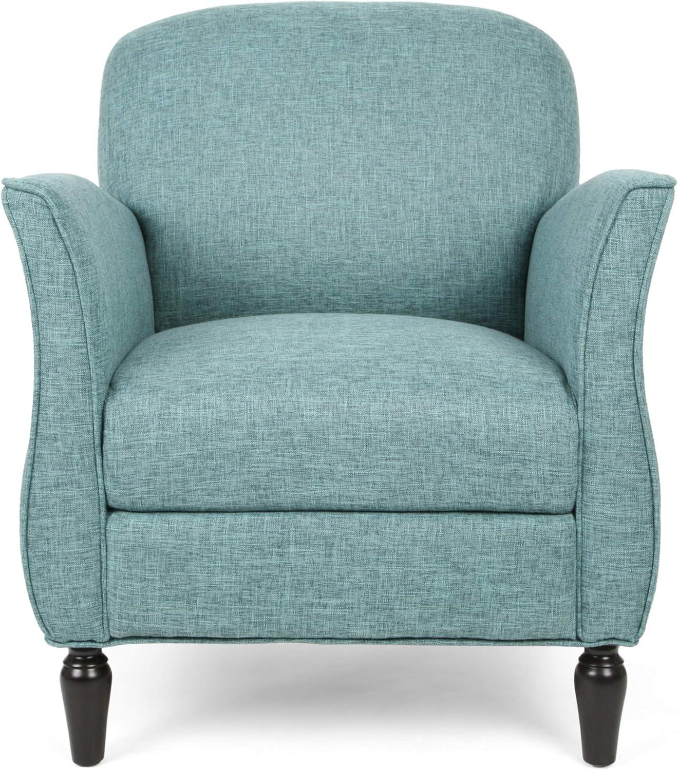 Swainson Traditional Tweed Armchair Teal: Overstuffed, Turned Legs - Christopher Knight Home