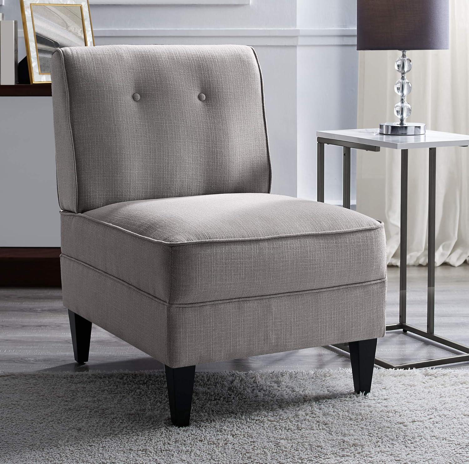 Serta Copenhagen Slipper Chair, Tufted Backrest, Sinuous Spring Seat Cushion, Polyester Fabric