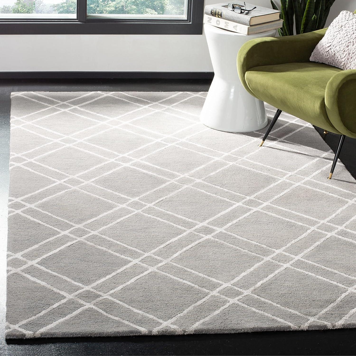 Himalaya HIM901 Hand Tufted Area Rug - Grey/Silver - 8'x10' - Safavieh.