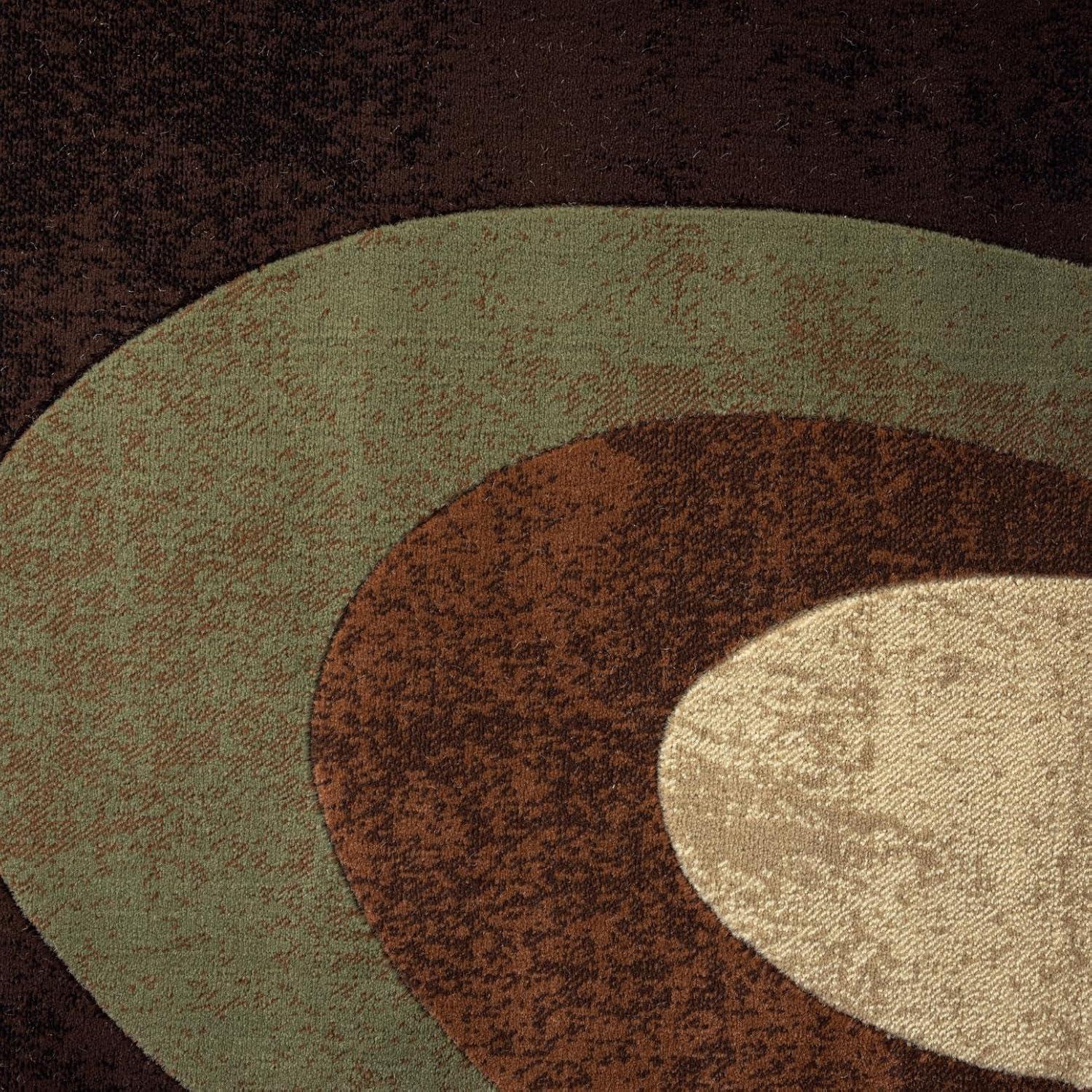 Home Dynamix Slade Contemporary Abstract Area Rug, Brown/Green, 7'10"x10'6"