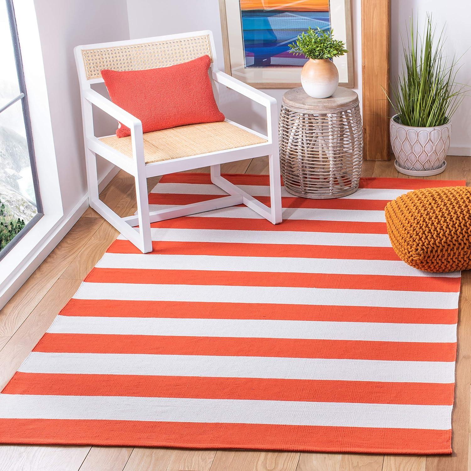 Montauk MTK712 Hand Woven Indoor Accent Rug - Rust/Ivory - 4'x6' - Safavieh