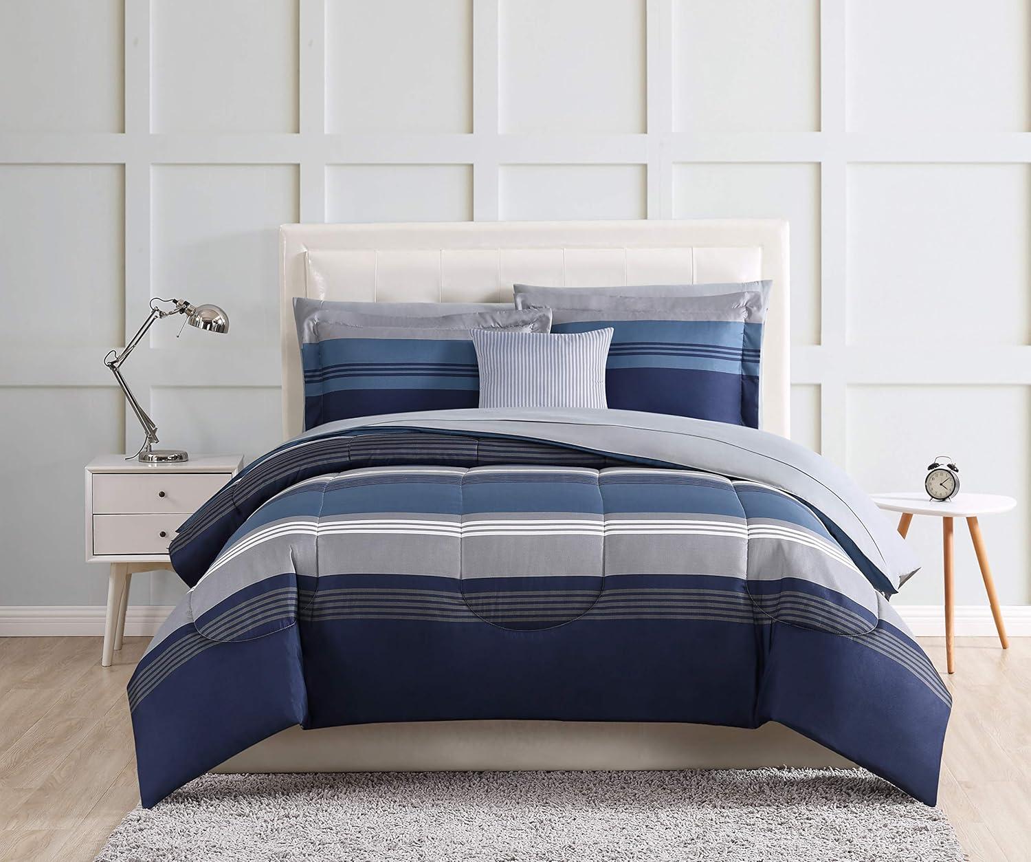 Style 212 Carlyle Polyester Channel Striped Comforter Set