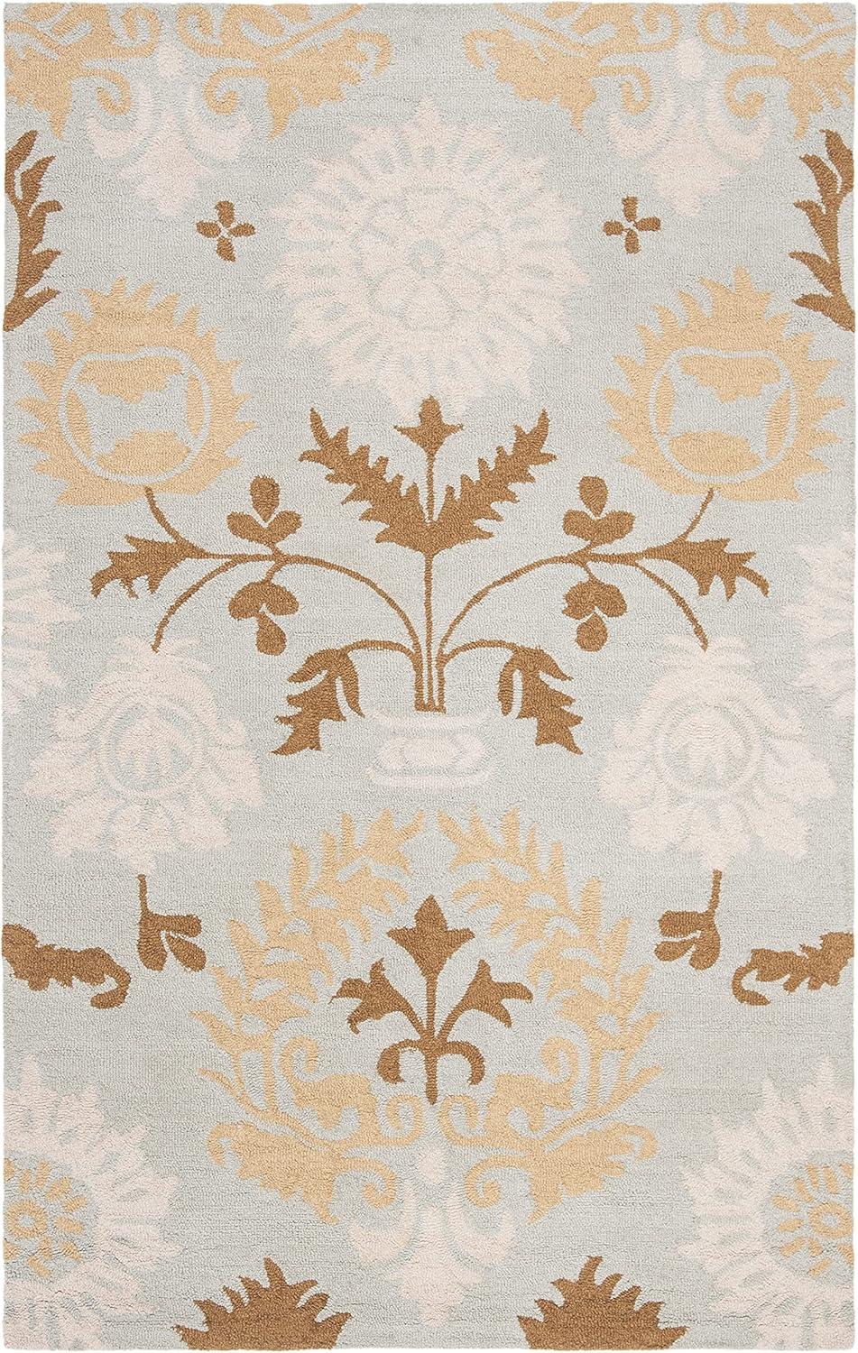 SAFAVIEH Blossom Maris Floral Medallion Wool Area Rug, Blue/Multi, 5' x 8'