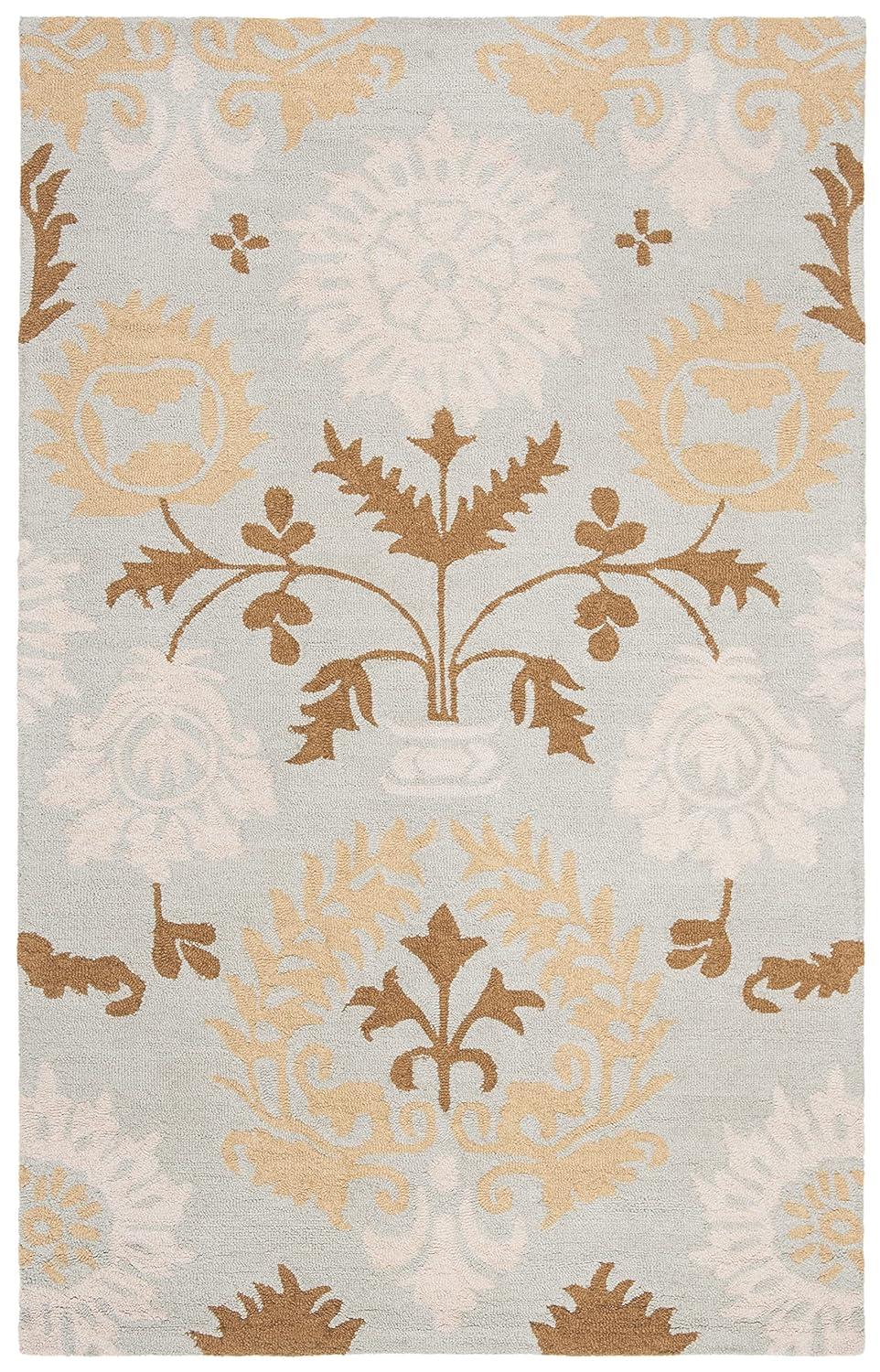 SAFAVIEH Blossom Maris Floral Medallion Wool Area Rug, Blue/Multi, 5' x 8'