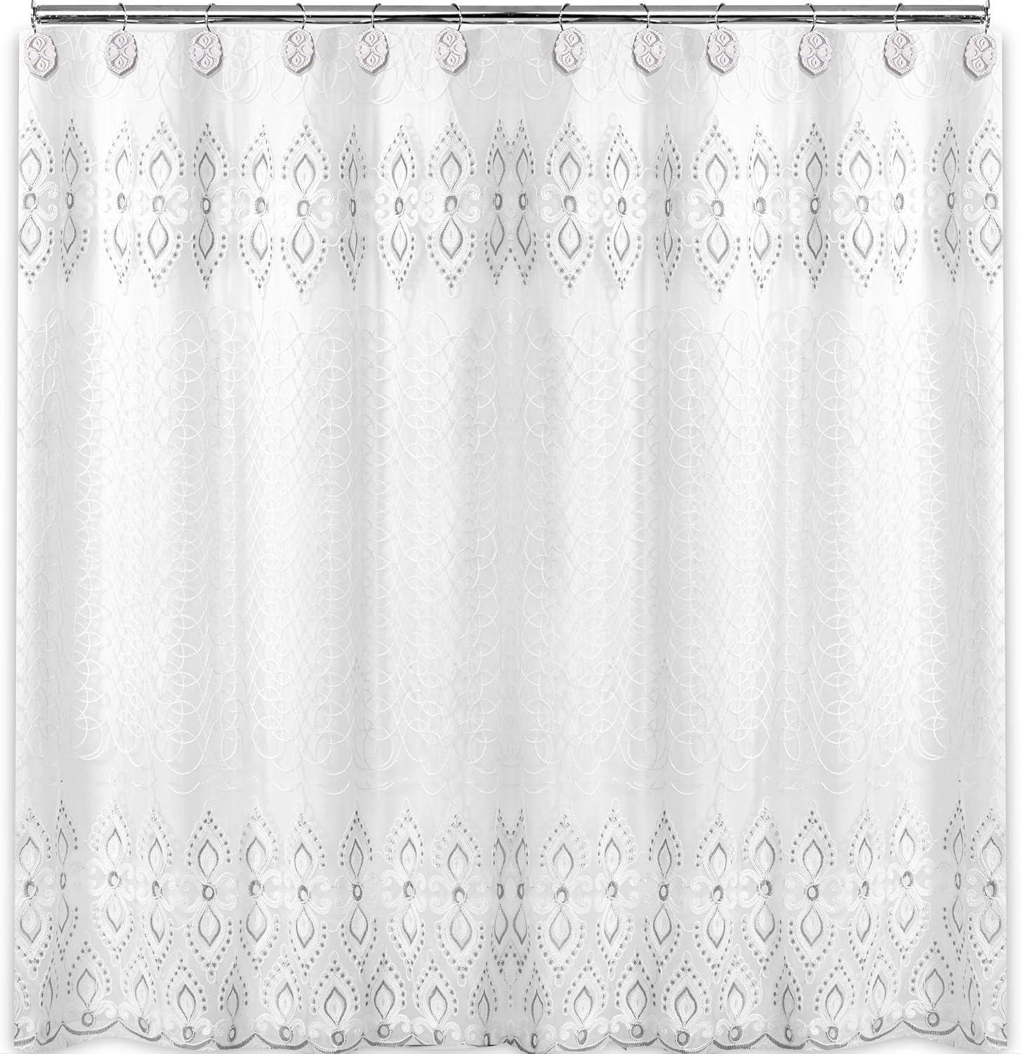 Popular Bath Monaco, Shower Curtain, White