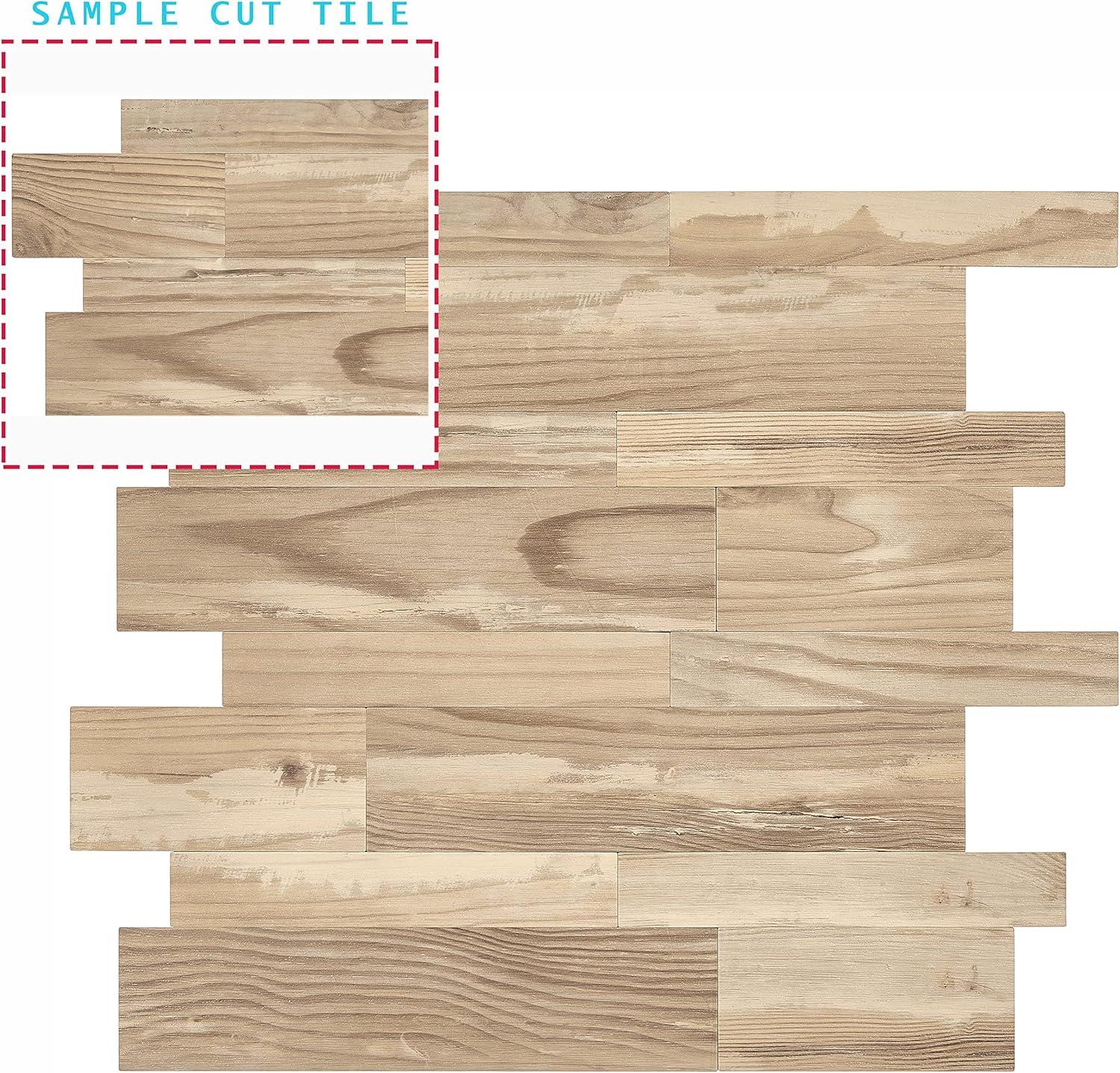 Avant Decor | Stone Composite Mixed Subway Tile | Peel and Stick Kitchen Backsplash Tiles | Stick On Wall Tiles | Easy DIY Installation | 5” x 5” | Sample Tile