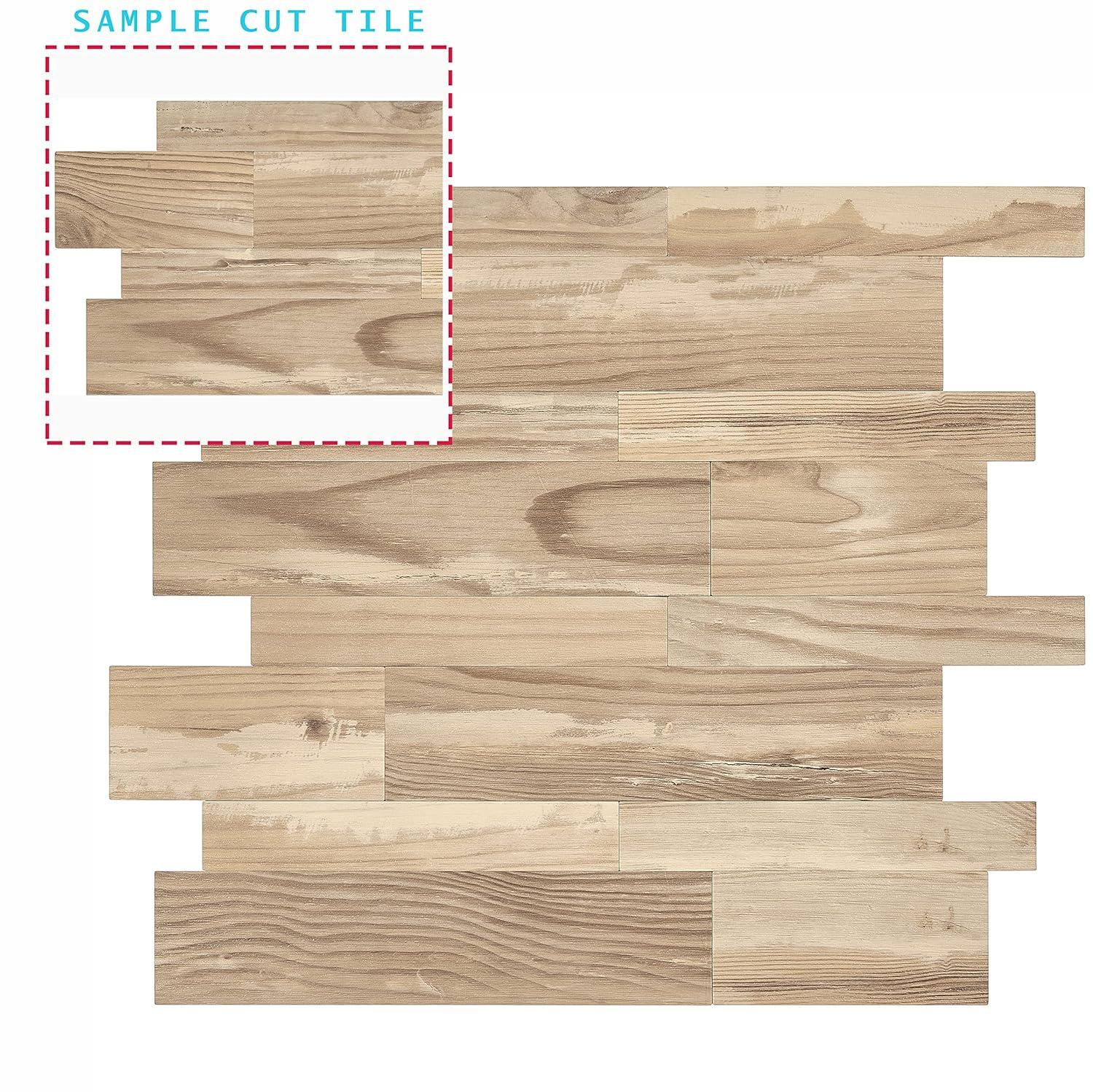 Avant Decor | Stone Composite Mixed Subway Tile | Peel and Stick Kitchen Backsplash Tiles | Stick On Wall Tiles | Easy DIY Installation | 5” x 5” | Sample Tile