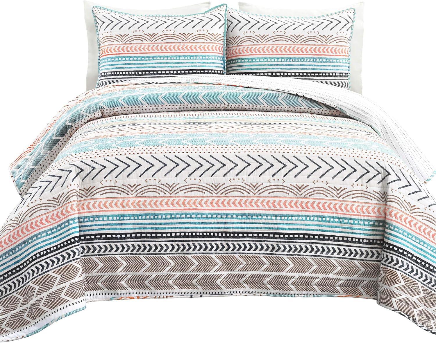 Hygge Geo Reversible Contemporary 3-Piece Quilt Set
