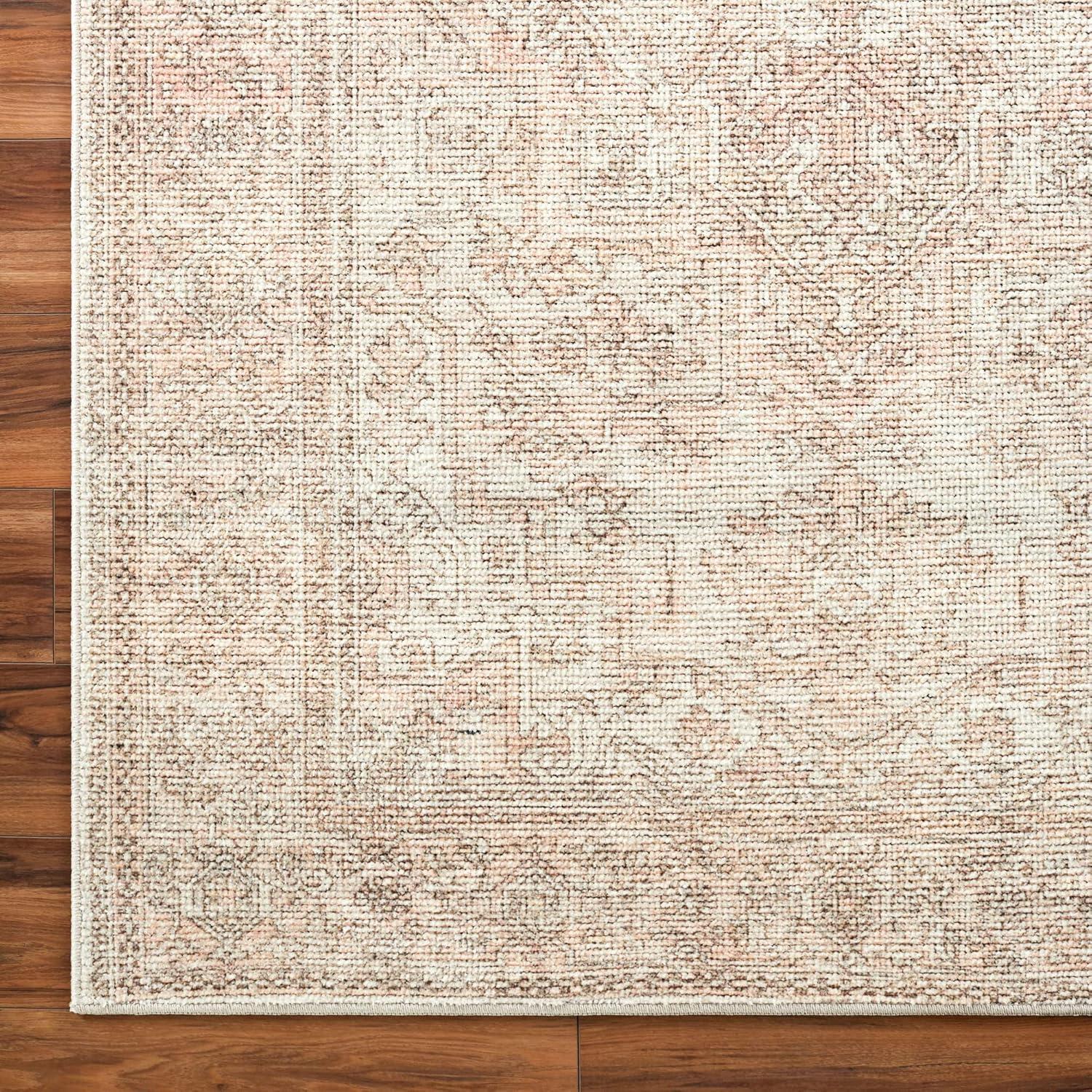 Ivory Hand-Knotted Synthetic Rectangular Area Rug 45" x 26"