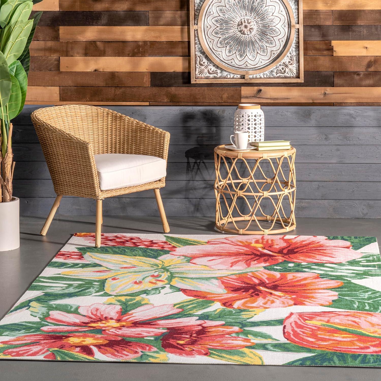 Nuloom Contemporary Floral Sabrina Indoor/Outdoor Patio Area Rug