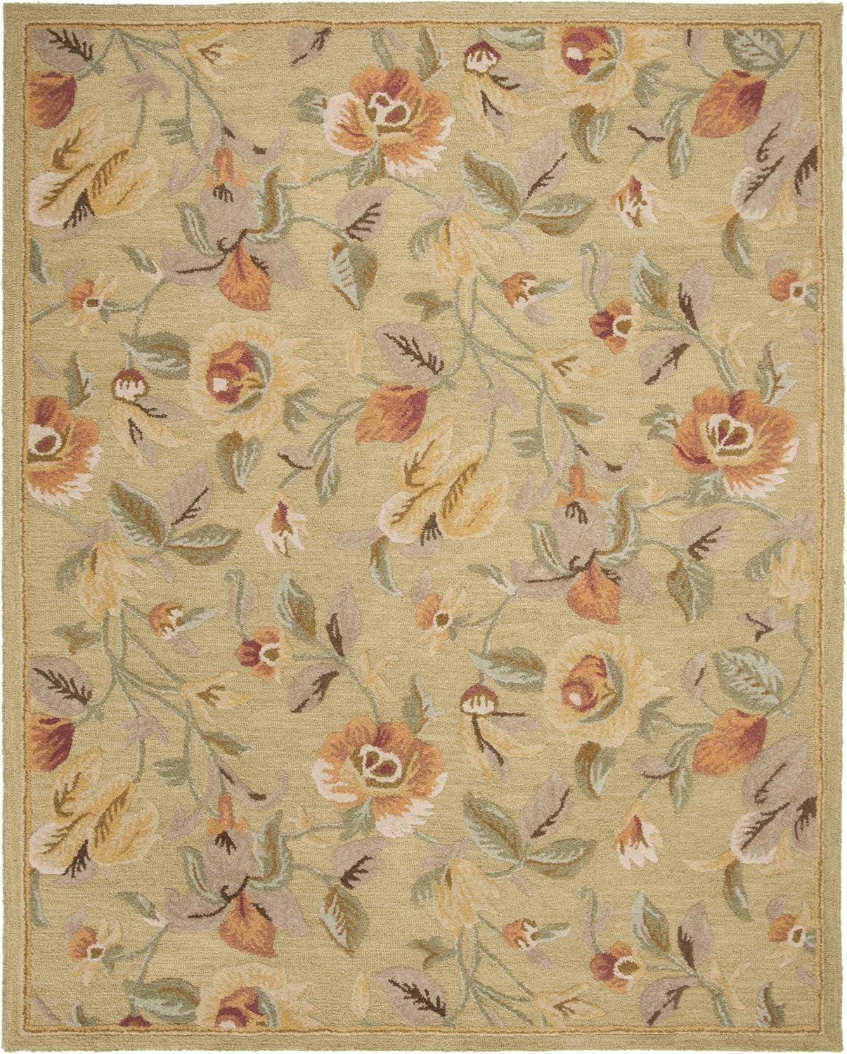 Blossom BLM785 Hand Hooked Area Rug - Green/Multi - 4'x6' - Safavieh.