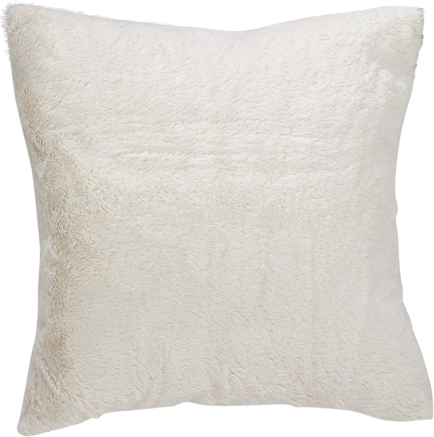 15"x15" Down Filled Foil Print Faux Fur Throw Pillow - Saro Lifestyle