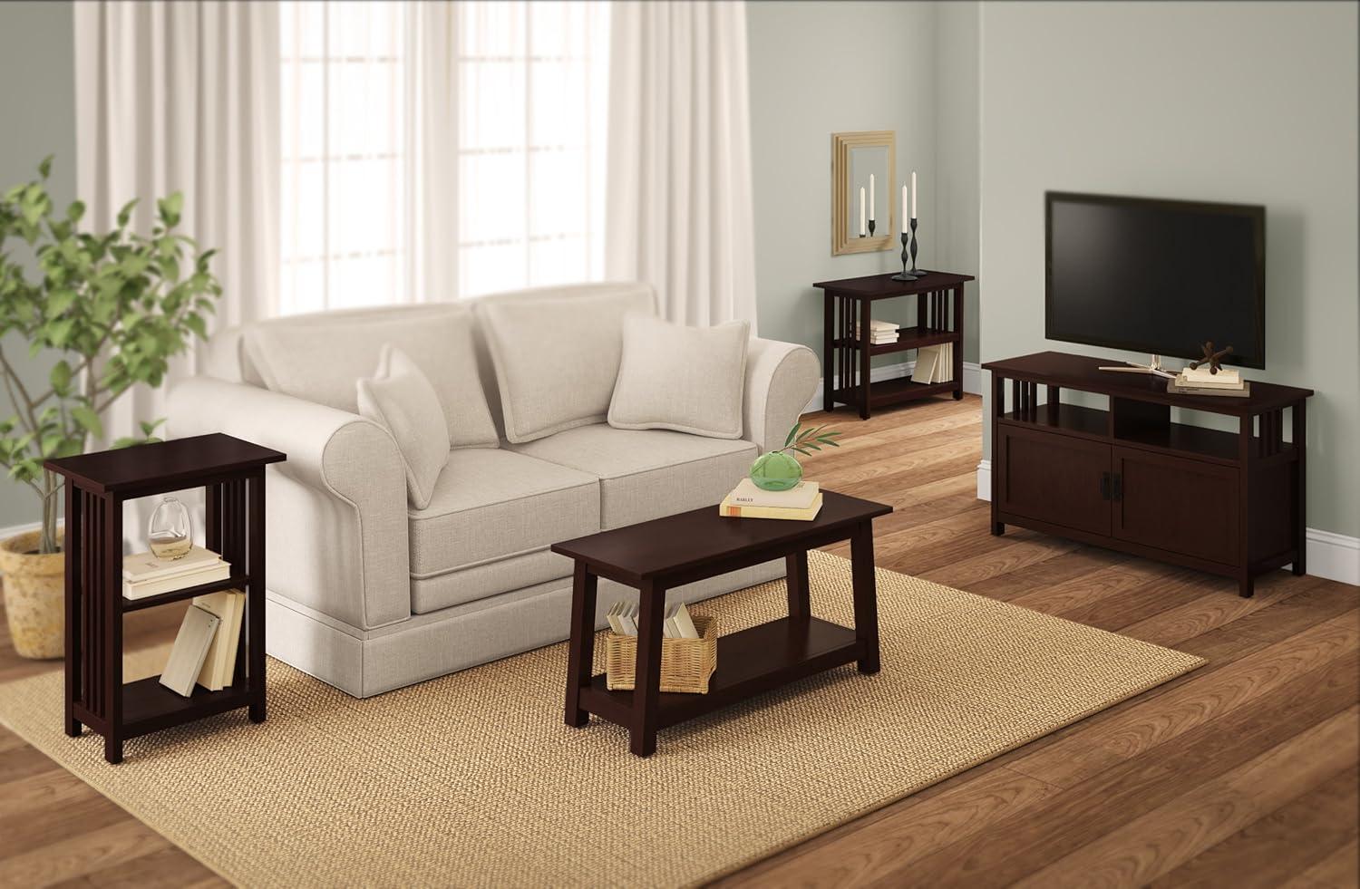 2-shelf End Table Wood Espresso - Alaterre Furniture