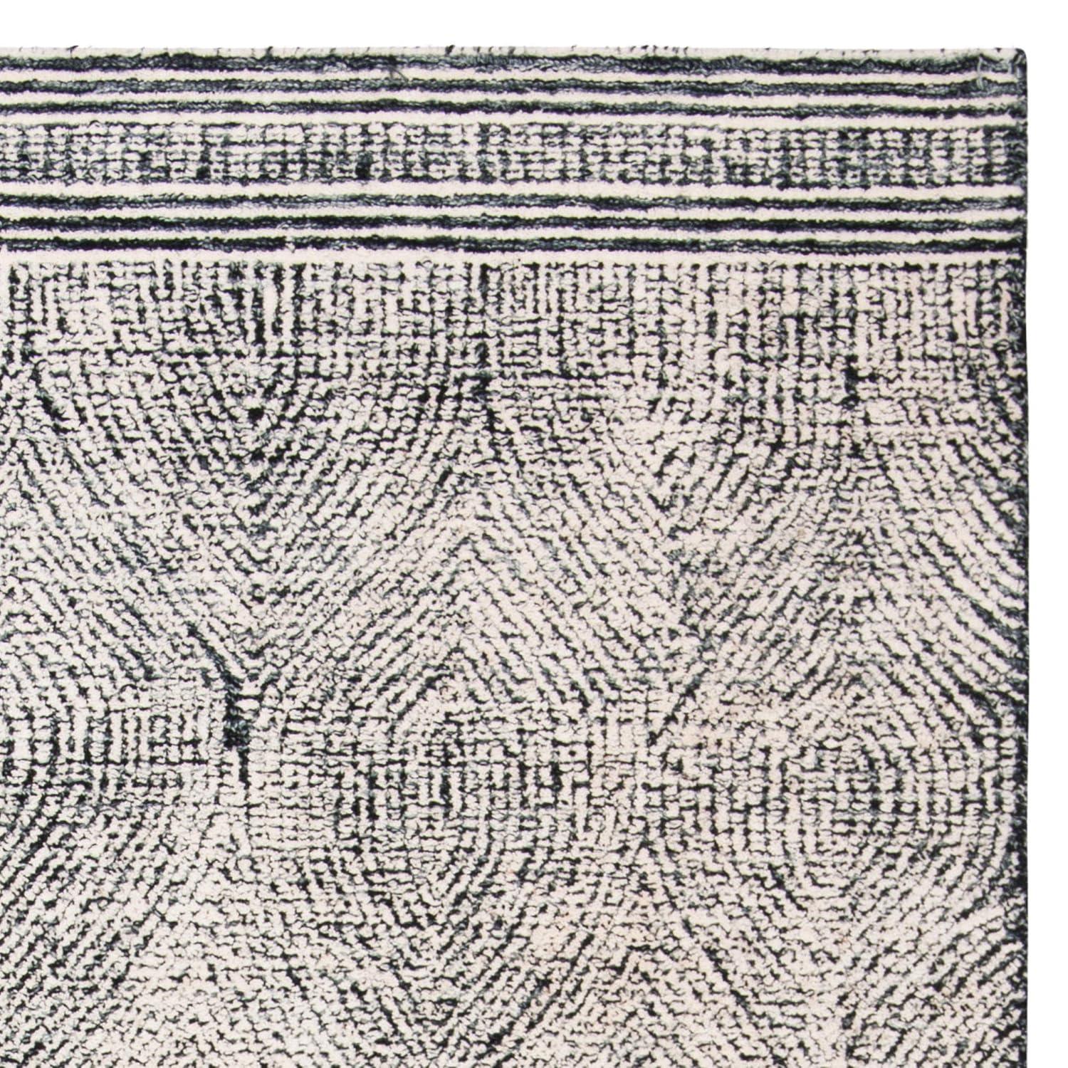 Abstract ABT340 Handmade Indoor Area Rug - Ivory/Chocolate - 9'x12' - Safavieh