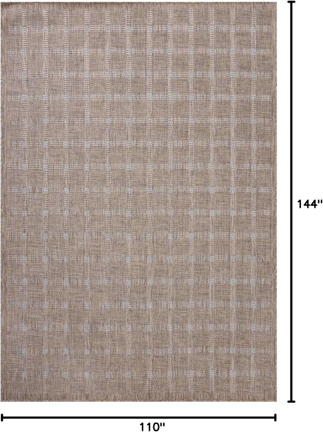 Topanga Natural and Bone Geometric Indoor/Outdoor Area Rug 9'-2" x 12'-0"