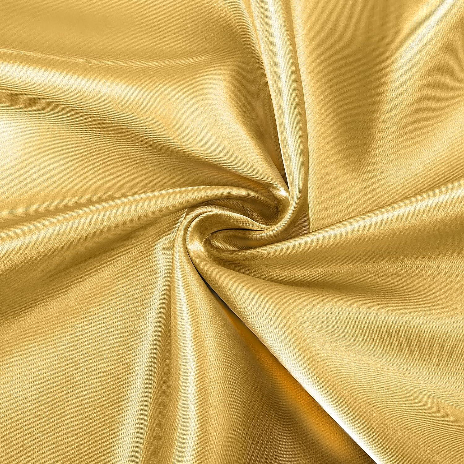 King Size Soft Gold Satin 4-Piece Deep Pocket Sheet Set