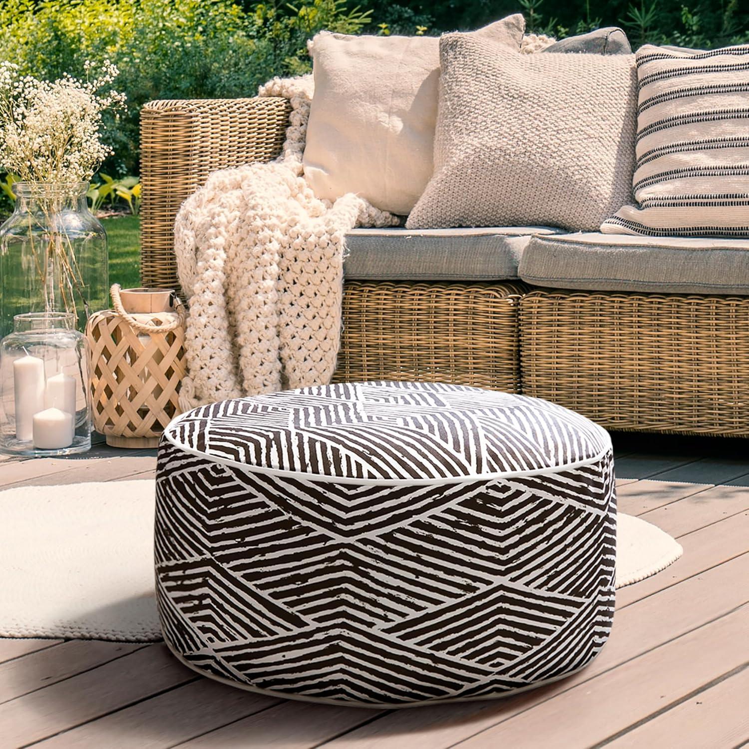 Costa Portable Water Repellent Inflatable Round/Cube Ottoman