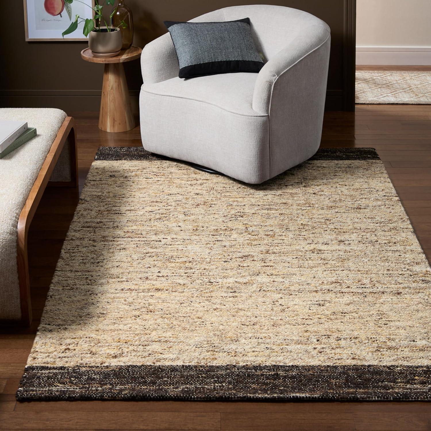 Town & Country Terra Montana Textured Border Handcrafted 100% Wool Area Rug