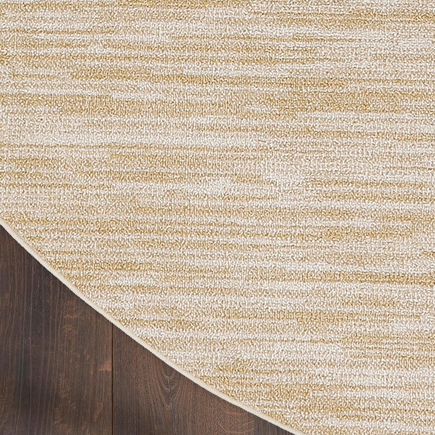 Nourison Essentials 4' x Round Ivory Gold Indoor/Outdoor Rug