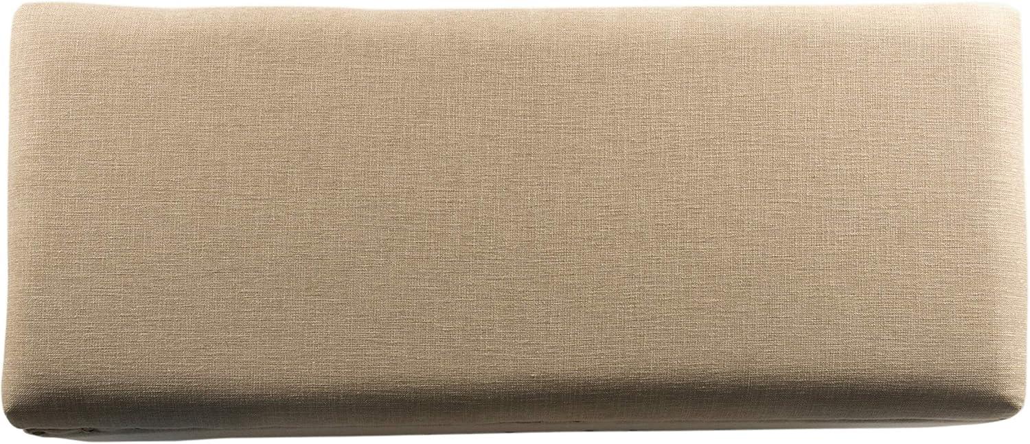 Large Storage Bench with Nailhead Tan - HomePop: Upholstered, Wood Legs, Hinged Lid