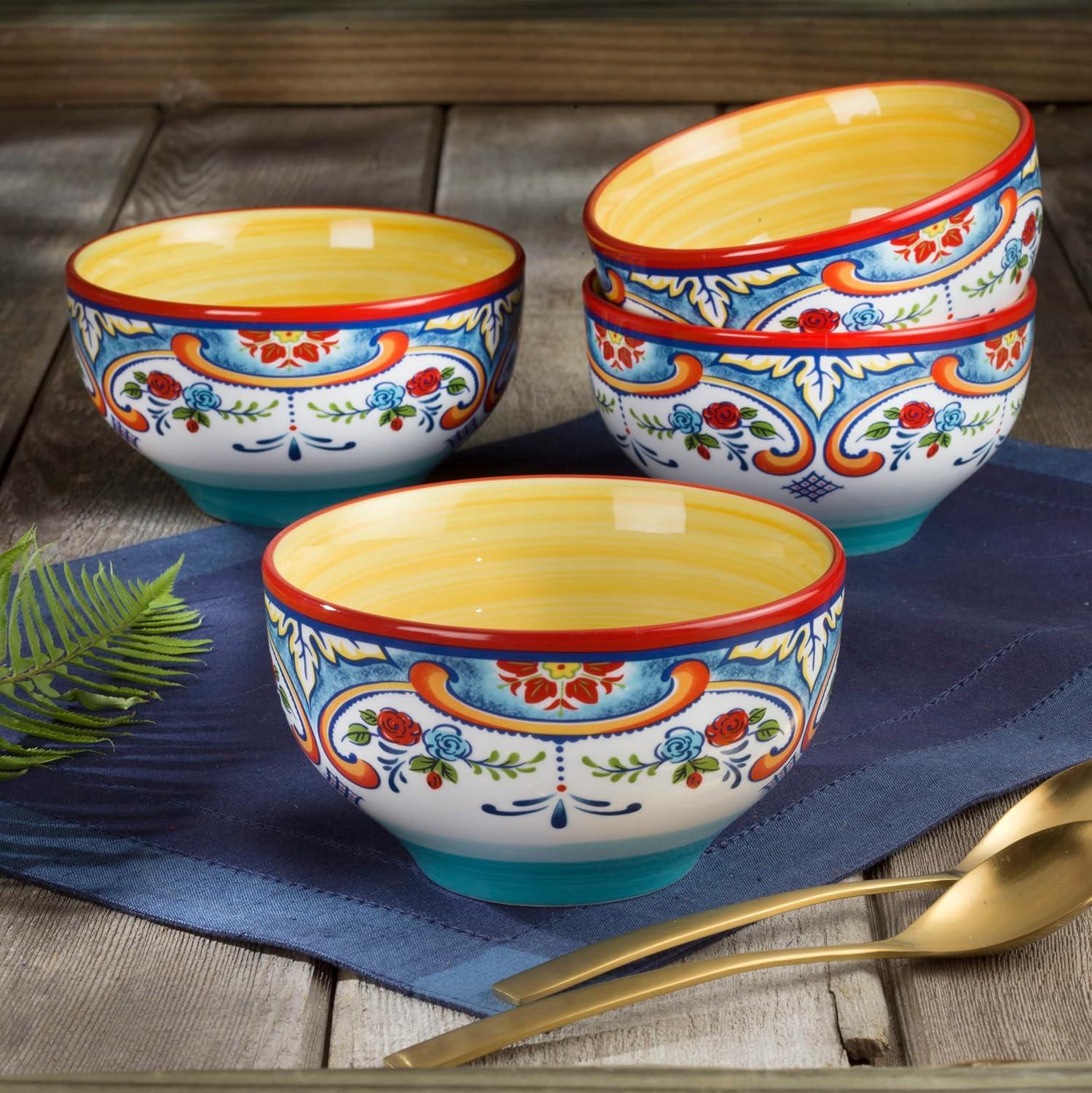 Zanzibar Multicolor Ceramic Floral 16-Piece Dinnerware Set