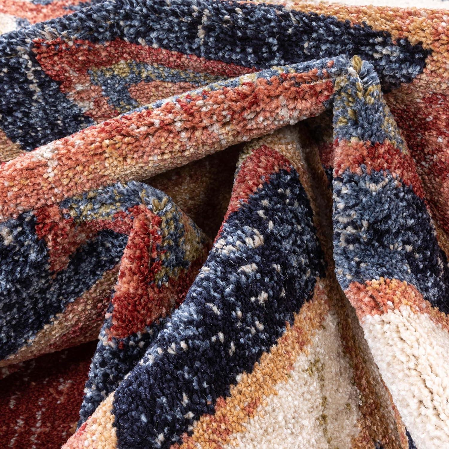 Union Rustic Crimson Southwestern Medallion Tribal Pattern Area Rug