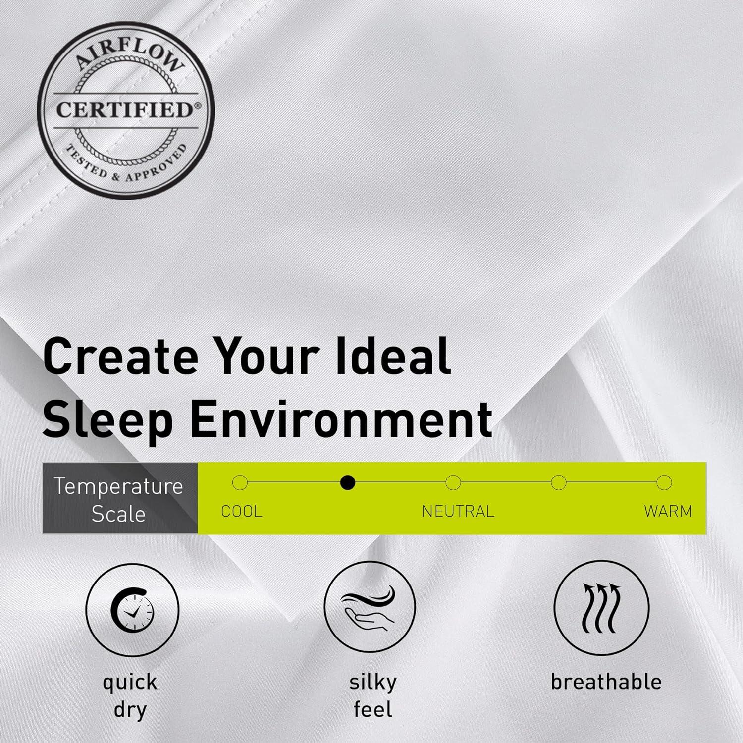 Bedgear Split Head Queen Hyper Cotton Sheet Set Medium Beige: Rayon Bamboo Blend, Moisture-Wicking, Climate Control Treatment