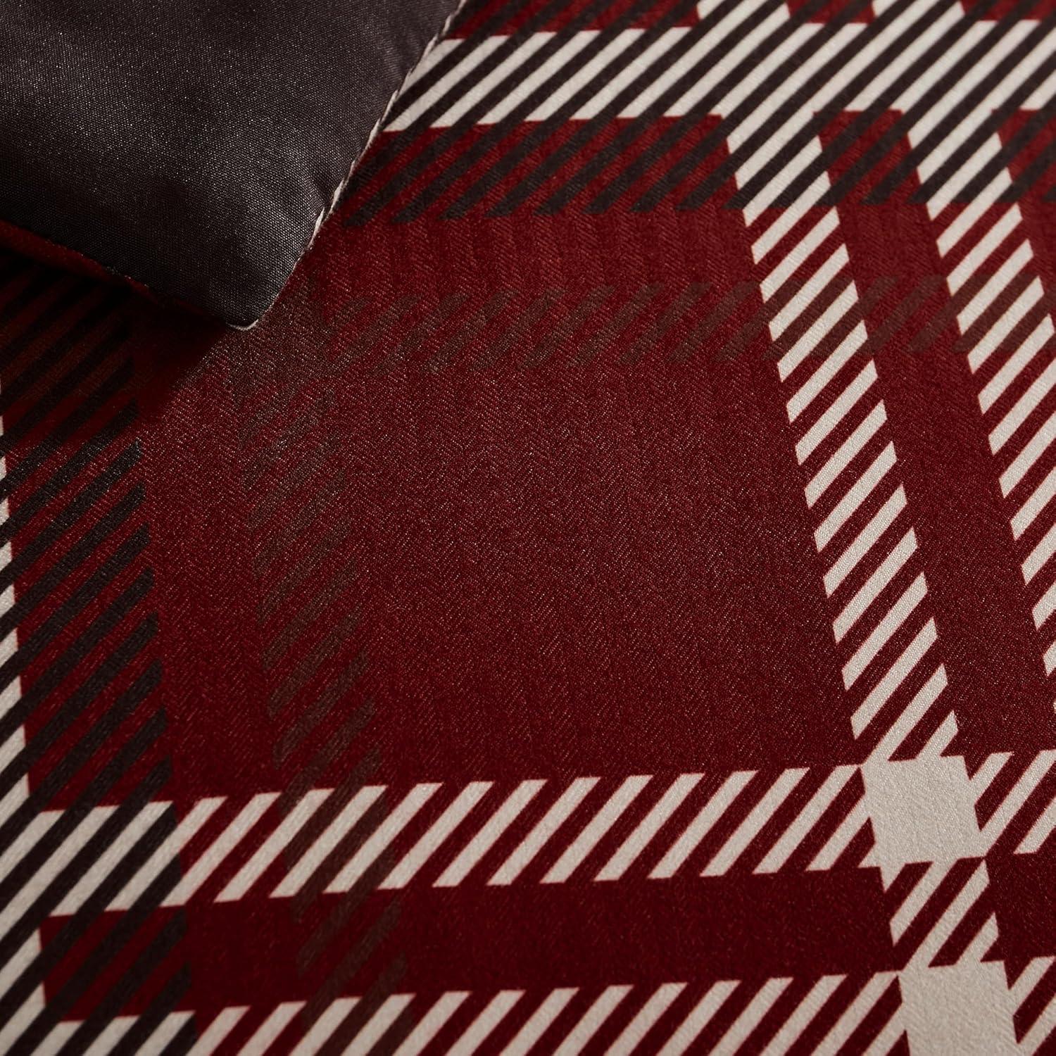 Wonderful Textile Wonderful Cozy Faux Cashmere Comforter Set Classic Plaid Geometic With Herringbone Texture